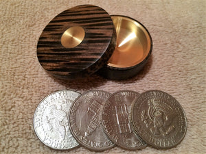 Custom Exotic Wood/Brass Okito Boxes (fits Morgan Dollars)
