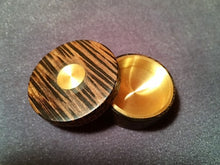 Load image into Gallery viewer, Custom Exotic Wood/Brass Okito Boxes (fits Kennedy Half Dollars)
