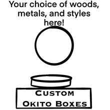 Load image into Gallery viewer, Custom Exotic Wood/Brass Okito Boxes (fits Kennedy Half Dollars)
